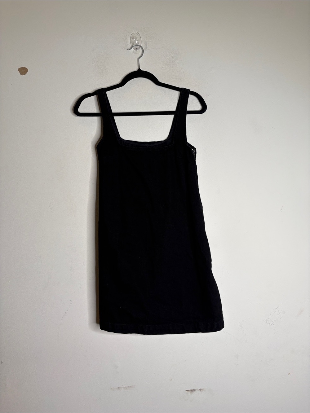 ASOS Black Square-Neck Mini Slip Dress